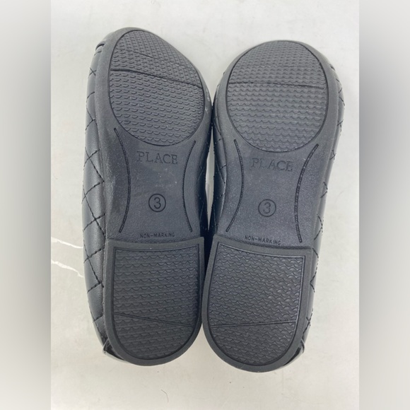 The Childrens Place Girls Black Slip On Ballet Flats Shoes Quilted - Size3 - Picture 6 of 6